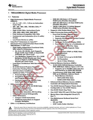 TMS320DM6433ZWT6 datasheet  